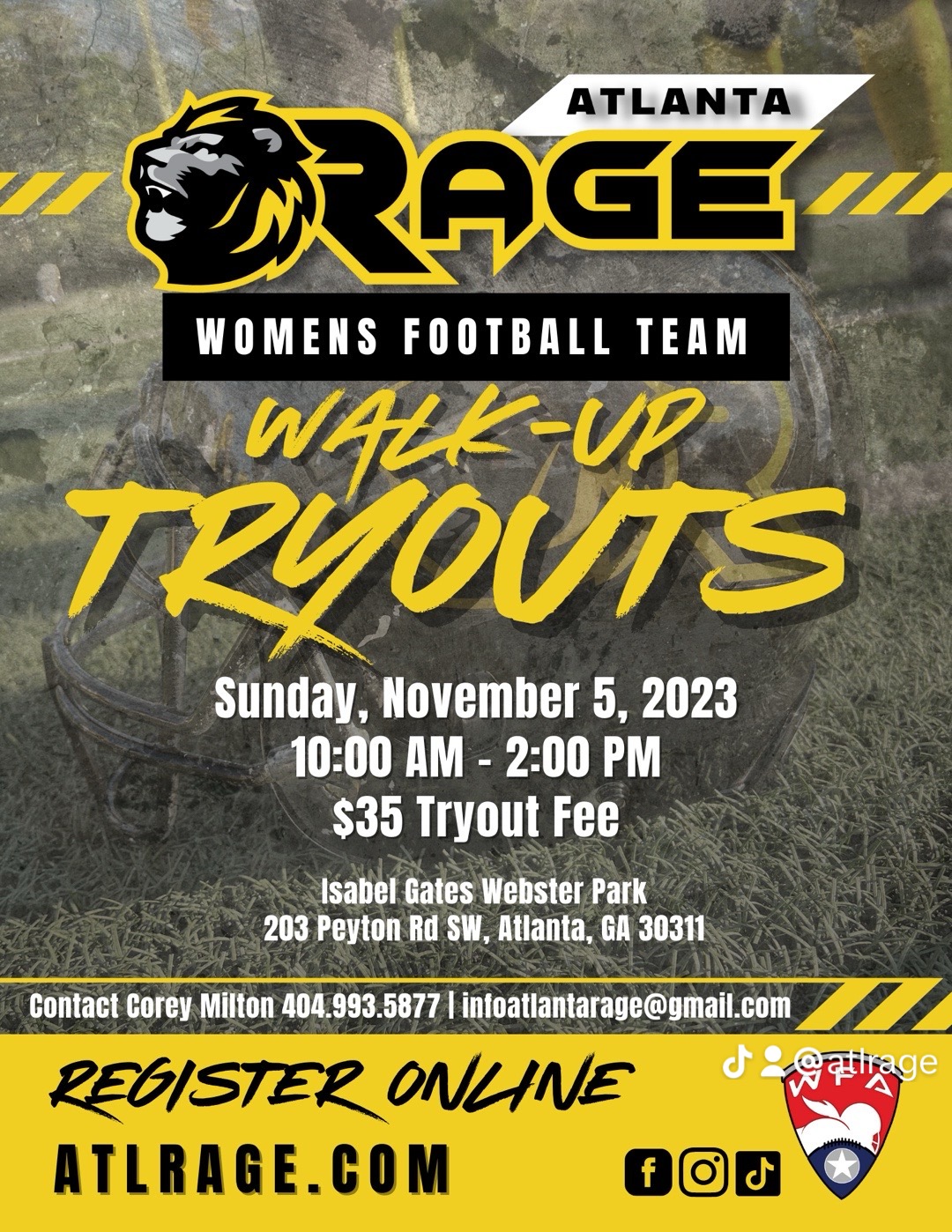 Atlanta Rage 2024 Open Tryout Registration Atlanta Rage